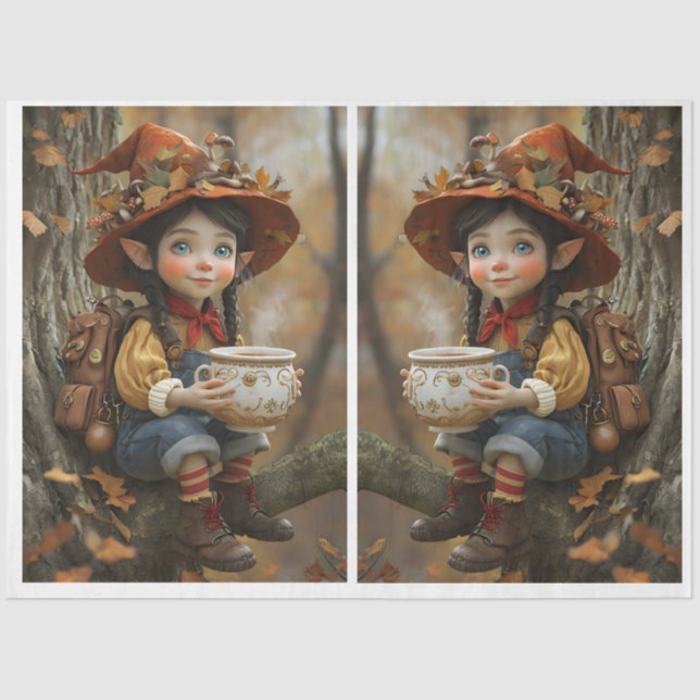 Pixie Orange Hat Mirror Tissue Paper Seidenpapier (Vorderseite)