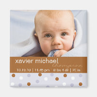Pixie Polka Dot Baby Boy Foto Magnet