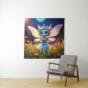 Pixie-Roboter-Ballerina tanzt in den Wildblumen Wandteppich