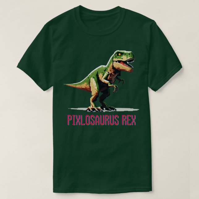 Pixlosaurus Rex der Retro-Bestie T-Shirt (Design vorne)