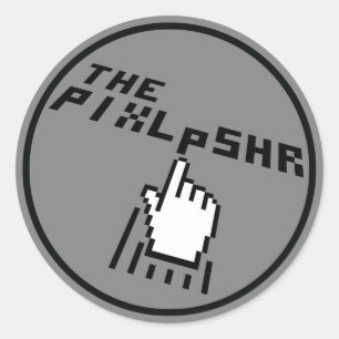 PixlPshr-Logo Runder Aufkleber