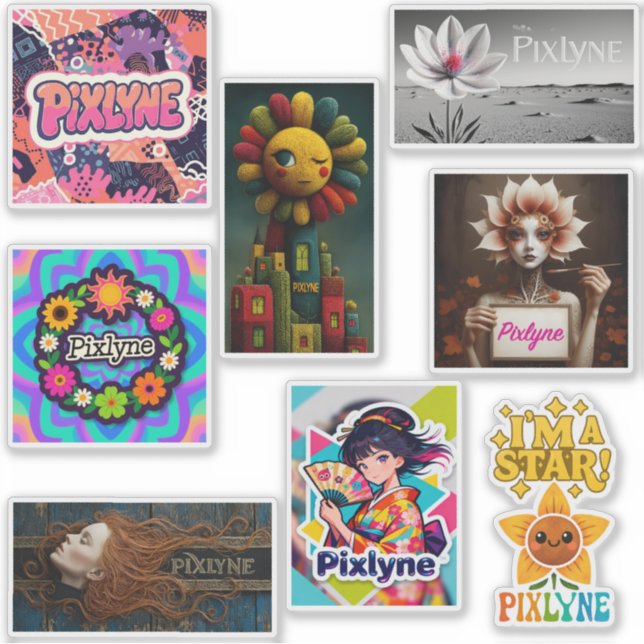 Pixlyne Sticker Pack #1 (Vorderseite)