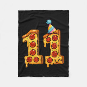 Pizza 11. Geburtstag 11 Jahre altes Party Hat Bday Fleecedecke