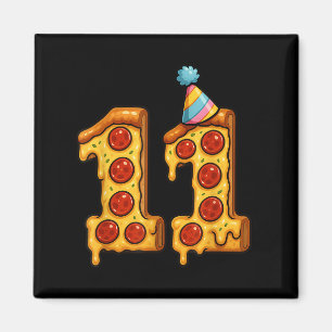 Pizza 11. Geburtstag 11 Jahre altes Party Hat Bday Magnet