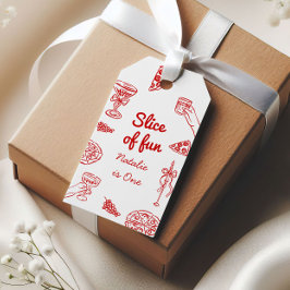 Pizza 1. Hand Gezeichnet Stück Spaß Geburtstag Geschenkanhänger