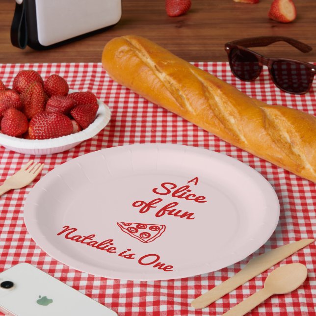 Pizza 1. Hand Gezeichnet Stück Spaß Geburtstag Pappteller (Picknick)