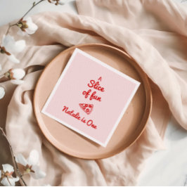 Pizza 1. Hand Gezeichnet Stück Spaß Geburtstag Serviette