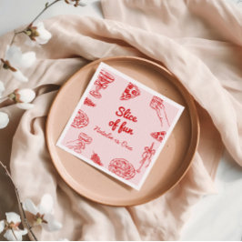 Pizza 1. Hand gezeichnete Scheibe Spaß Geburtstag  Serviette