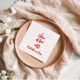 Pizza 1. Hand gezeichnete Scheibe Spaß Geburtstag Serviette