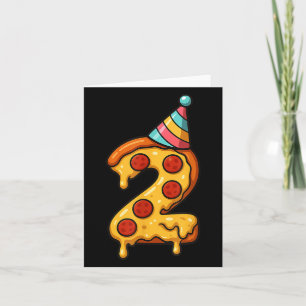 Pizza 2. Geburtstag 2 Jahre altes Party Hut Jungen Karte