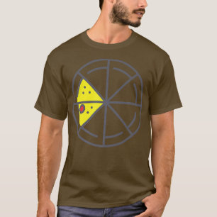 Pizza 2 Slices Cheese Pepperoni Funny Geometric T-Shirt