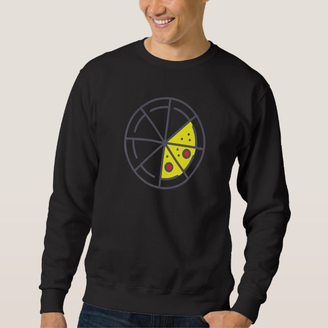 Pizza 3 Slices Cheese Pepperoni Funny Geometric Fo Sweatshirt (Vorderseite)
