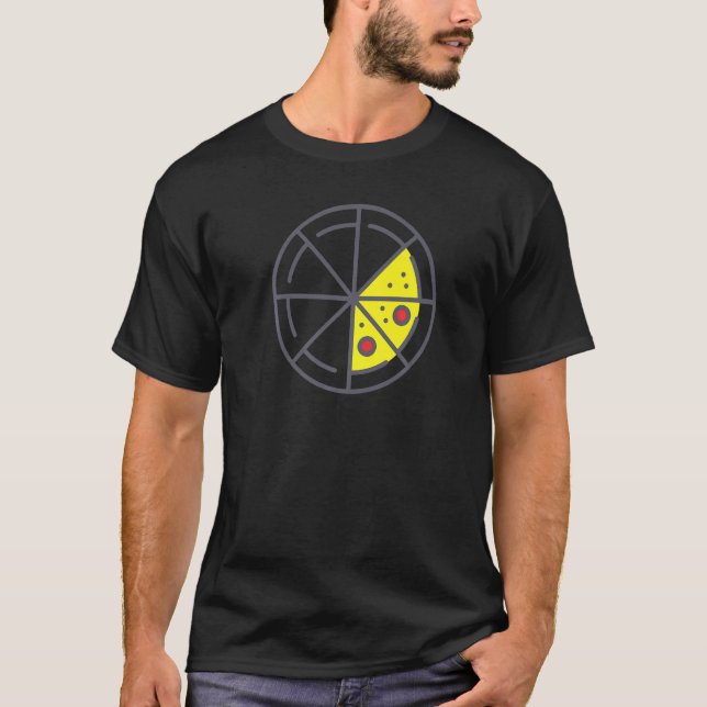 Pizza 3 Slices Cheese Pepperoni Funny Geometric Fo T-Shirt (Vorderseite)