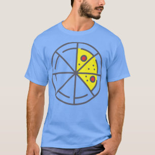 Pizza 3 Slices Cheese Pepperoni Funny Geometric T-Shirt