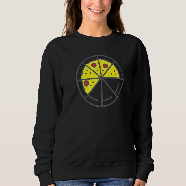 Pizza 5 Slices Cheese Pepperoni Funny Geometric Fo Sweatshirt (Vorderseite)