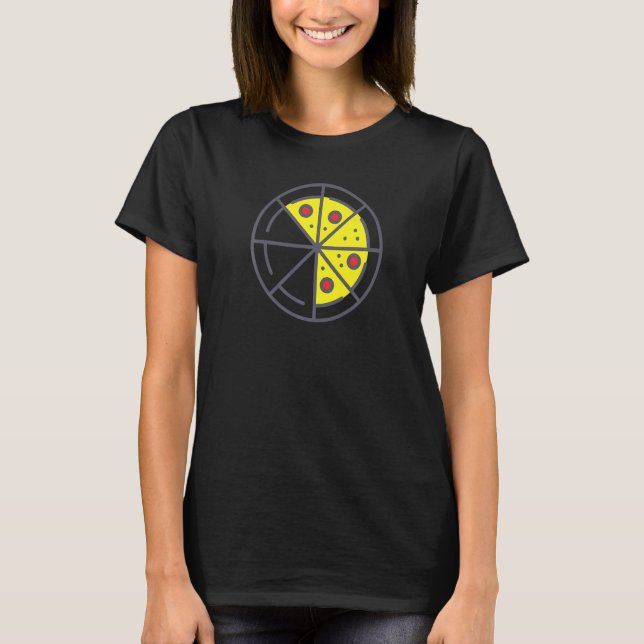 Pizza 5 Slices Cheese Pepperoni Funny Geometric Fo T-Shirt (Vorderseite)
