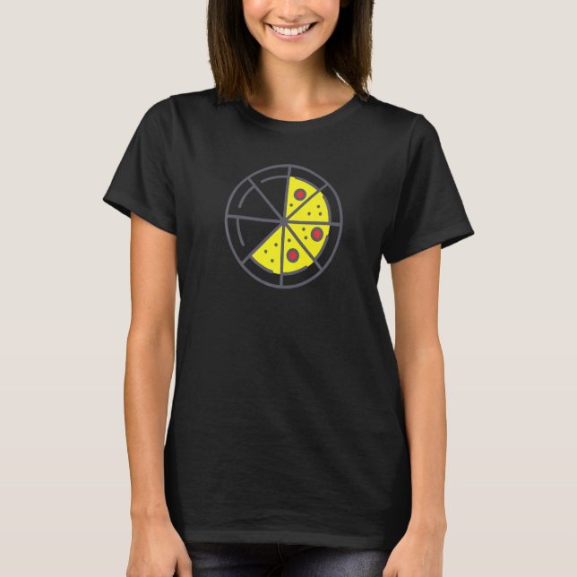 Pizza 5 Slices Cheese Pepperoni Funny Geometric Fo T-Shirt (Vorderseite)