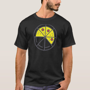 Pizza 5 Slices Cheese Pepperoni Funny Geometric T-Shirt