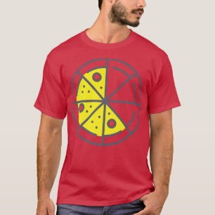 Pizza 5 Slices Cheese Pepperoni Funny Geometric T-Shirt