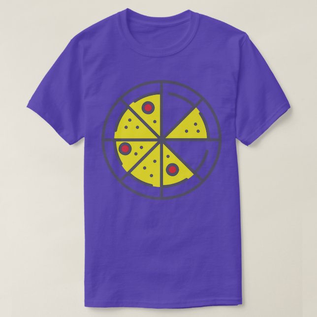 Pizza 6 Slices Cheese Pepperoni Funny Geometric Fo T-Shirt (Design vorne)