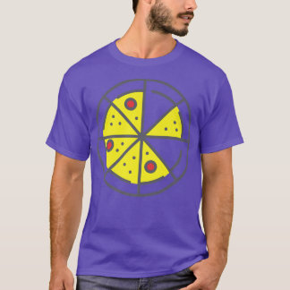 Pizza 6 Slices Cheese Pepperoni Funny Geometric Fo T-Shirt