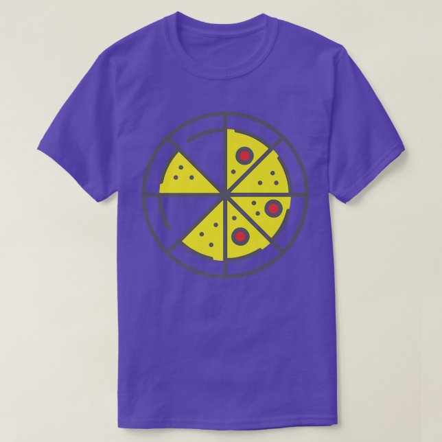 Pizza 6 Slices Cheese Pepperoni Funny Geometric T-Shirt (Design vorne)
