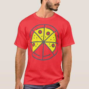 Pizza 6 Slices Cheese Pepperoni Funny Geometric T-Shirt