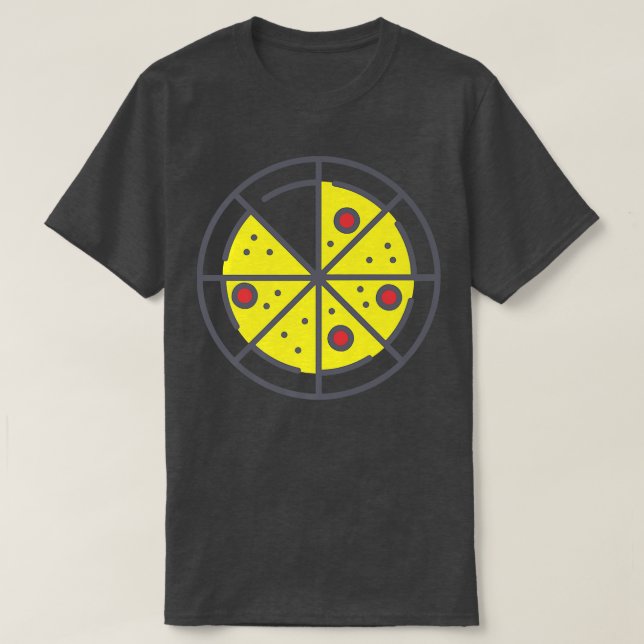 Pizza 7 Slices Cheese Pepperoni Funny Geometric T-Shirt (Design vorne)