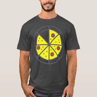 Pizza 7 Slices Cheese Pepperoni Funny Geometric T-Shirt