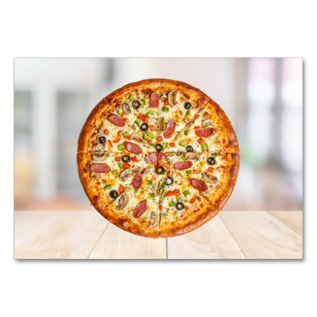 Pizza ABA Tact Labeling Flashcard | Picture Card Tischnummer (Vorderseite)