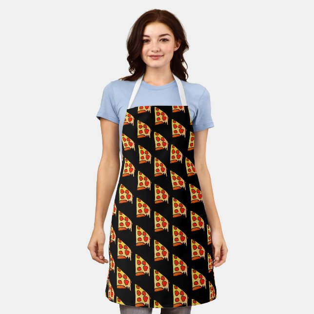 Pizza All-over Print Schürze, Mittel Schürze (Getragen)