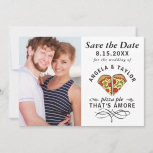 Pizza Amore Trendy Typografie Foto Hochzeit Save The Date