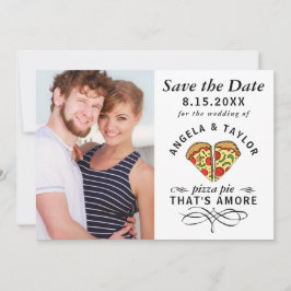 Pizza Amore Trendy Typografy Foto Wedding Save The Date