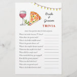 Pizza and Wine Brautparty Trivia games<br><div class="desc">"Pizza und Liebe" Thema Brautparty Trivia Spiel mit niedlichen handgemalten Aquarell und Globus. Personalisieren Sie die Rückseite der Karte mit dem Namen der Braut und der Dusche Datum.</div>