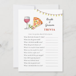 Pizza and Wine Brautparty Trivia games Einladung