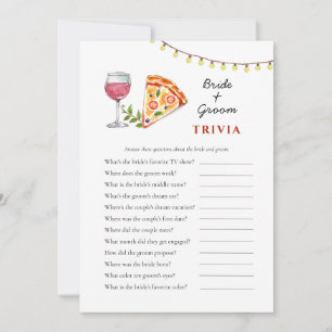 Pizza and Wine Brautparty Trivia games Einladung