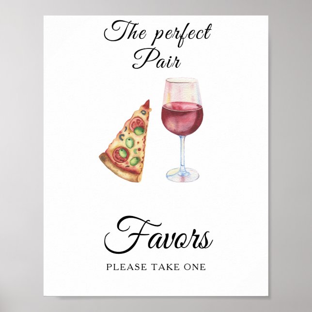 pizza and wine bridal shower Favors  Poster (Vorne)
