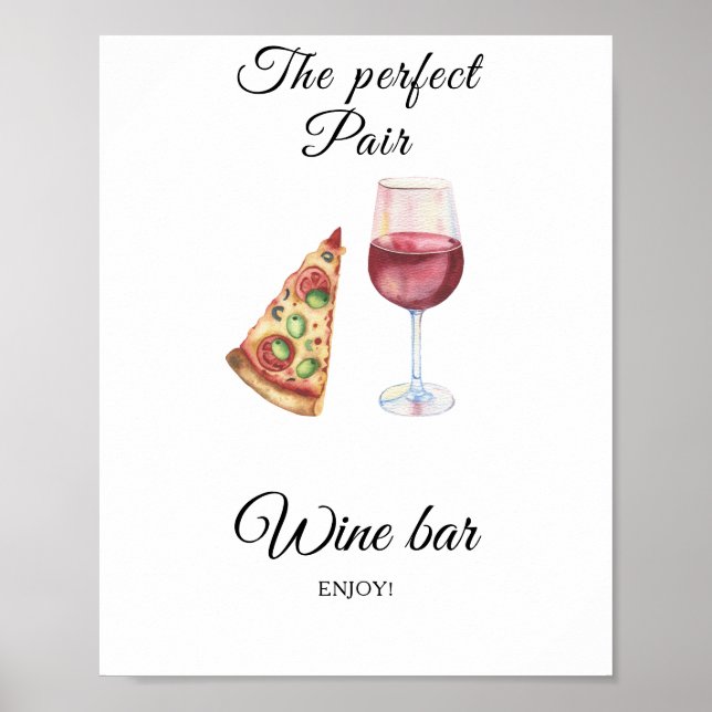 Pizza and Wine Bridal shower - Wine bar Poster (Vorne)