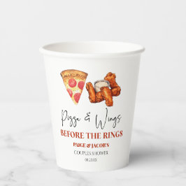 Pizza and Wings Before The Rings Couples Shower Pappbecher