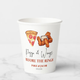 Pizza and Wings Before The Wings Rehearsal Dinner Pappbecher