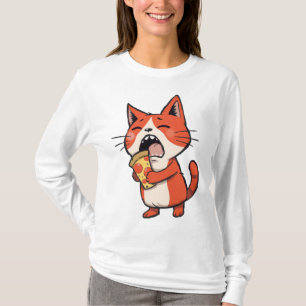 Pizza Attack Cat - Orange Kitty T-Shirt