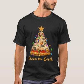Pizza auf Eh-Stück-Baum mit Licht T-Shirt
