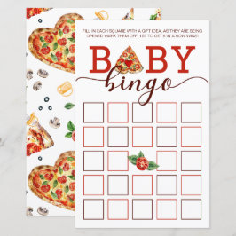 Pizza Baby Dusche Bingo Game Card | Party