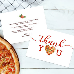 Pizza Baby Dusche Danke Karte - Thema Fun Food