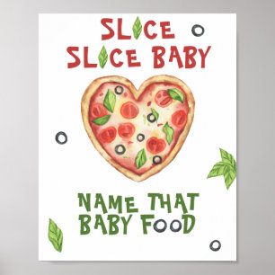 Pizza Baby Dusche - Name dieses Babynahrung Poster
