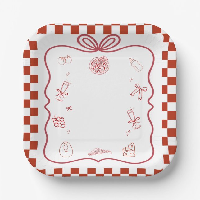 Pizza Baby Dusche Party Pappteller (Vorderseite)