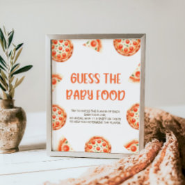 Pizza Baby Dusche Raten Sie das Baby Food Schild