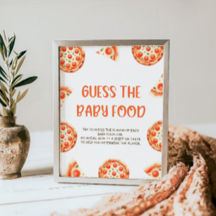 Pizza Baby Dusche Raten Sie das Baby Food Schild