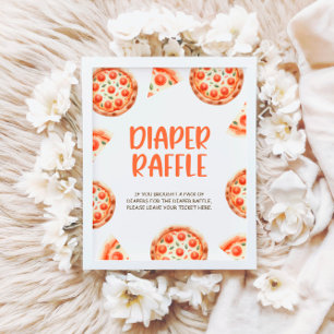 Pizza Baby Dusche Windeln Raffle Schild