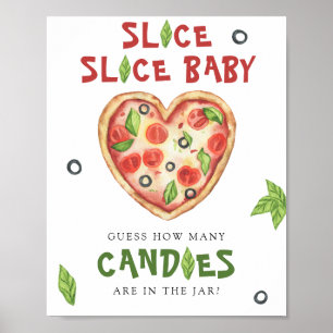 Pizza-Baby-Party - rate mal, wie viele Süßigkeiten Poster